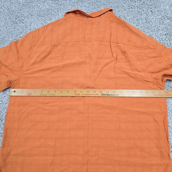 Royal Robbins Shirt Men Large Orange Button-Up Short Sleeve Travel Outdoor Hike - Picture 8 of 10